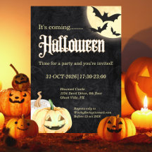 Simple Black Gold Corporate Halloween Party