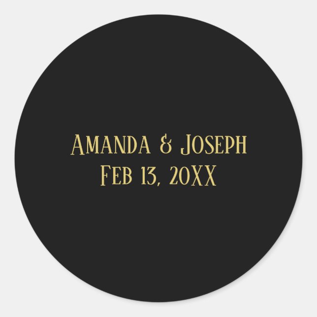Simple Black&Gold Design - Circle Sticker (Front)