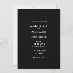 Simple Black & Gold Design - Wedding Invitation