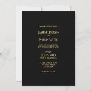 Simple Black&Gold Design - Wedding Invitation