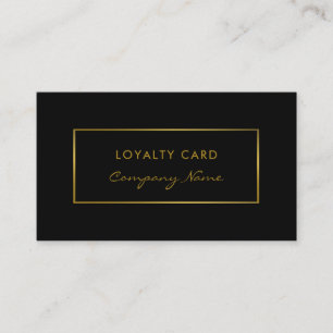 Simple Black & Gold Foil Effect Loyalty Card