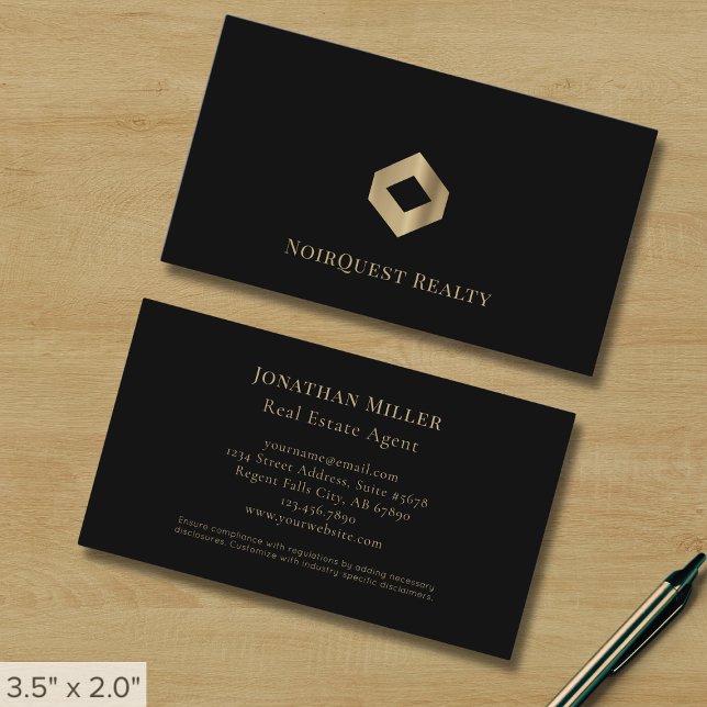 Simple Black Gold Logo Business Card (Creator Uploaded)