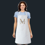 Simple Black Gold Monogram Elegant Feminine Script Apron<br><div class="desc">Simple Black Gold Monogram Elegant Feminine Script Apron</div>