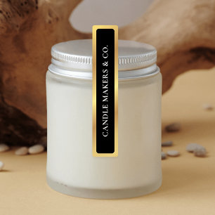 Simple Black & Gold Tamper Proof Thin Candle Label