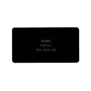 Simple Black & Gold Text Address Label