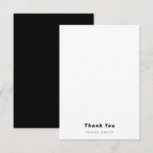 Simple Black Graduation Personalised Thank You Card