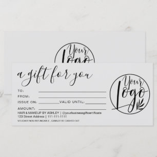 Simple black grey gift certificate logo