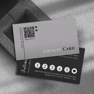Simple black Grey Minimalistic Loyalty Card