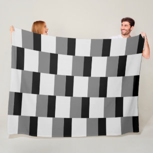 Simple Black & Grey Pattern Fleece Blanket