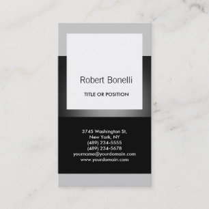 Simple Black Grey Plain Modern Business Card