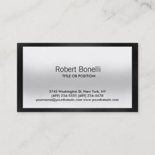 Simple Black Grey White Plain Modern Business Card