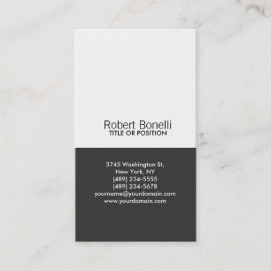 Simple Black Grey White Plain Modern Business Card