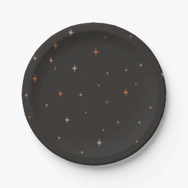 Simple Black Halloween Paper Plates (Front)