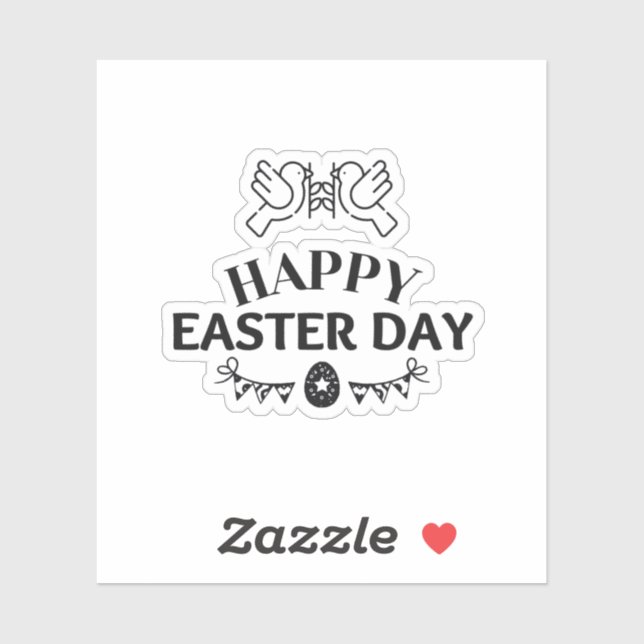 Simple Black "Happy Easter Day" (Sheet)