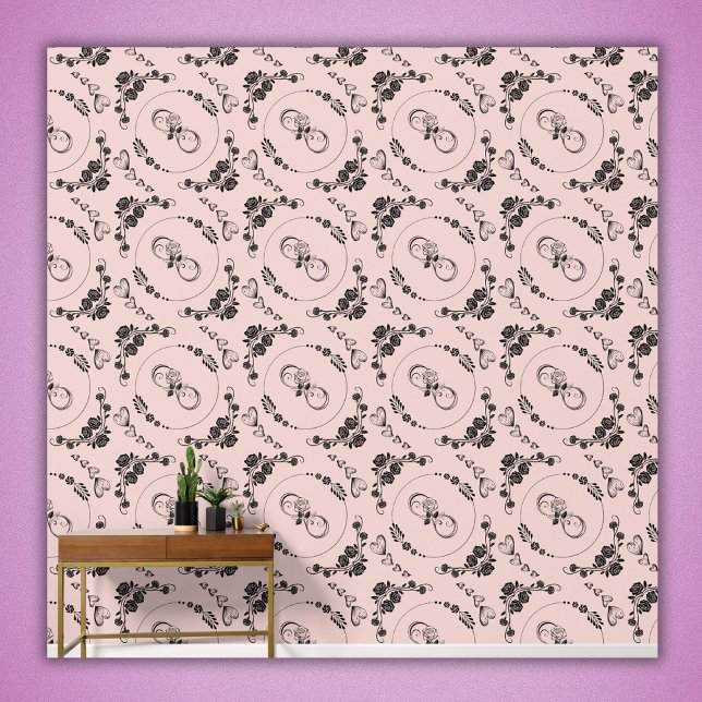 Simple Black Hearts, Floral, Infinity on Pink | Wallpaper (Creator Uploaded)