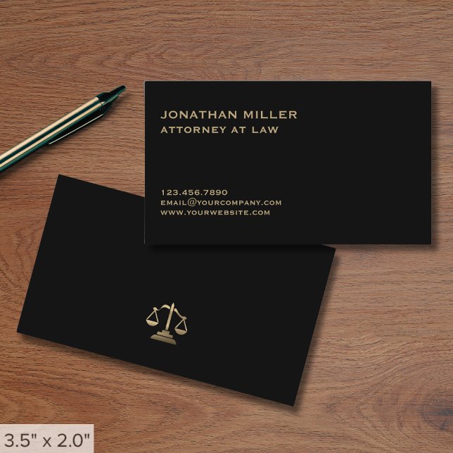 Simple Black Lawyer Business Card (Creator Uploaded)