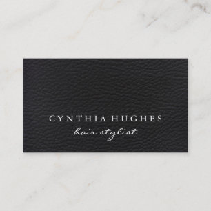 Simple Black Leather Business Card