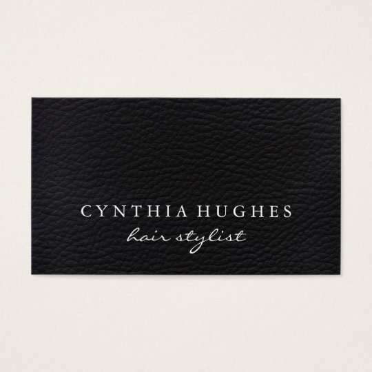 Simple Black Leather Business Card
