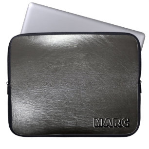 Simple Black Leather Laptop Sleeve