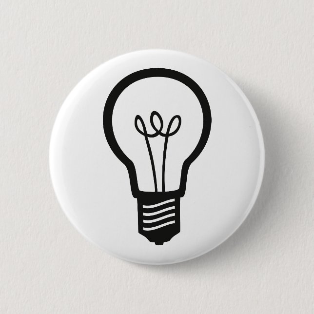 Simple Black Light Bulb for Many Creative Ideas 6 Cm Round Badge (Front)