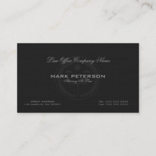 Simple Black Linen Texture AttorneyIn Law Business Card