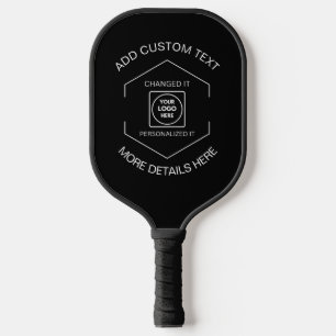 Simple Black Logo Text Business Promo Pickleball Paddle