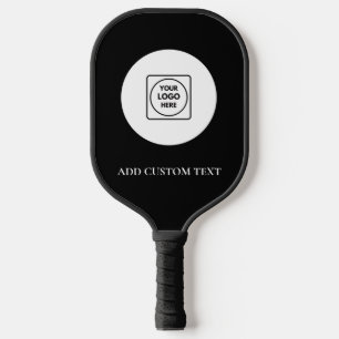 Simple Black Logo Text Business Promo Pickleball Paddle