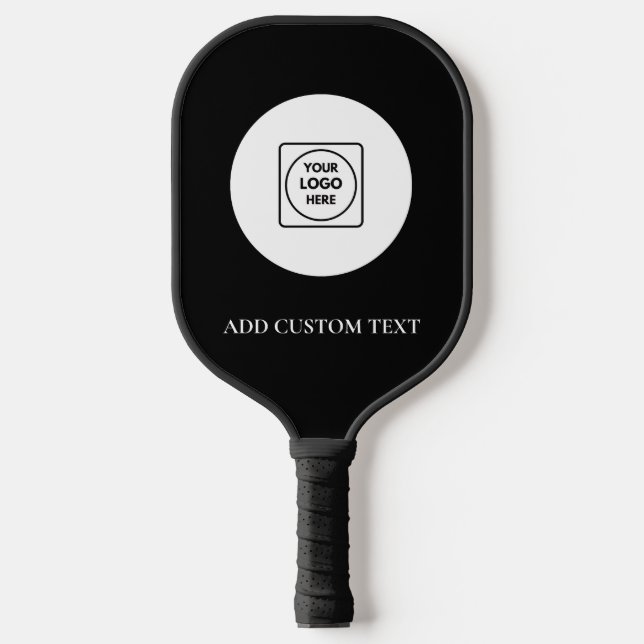 Simple Black Logo Text Business Promo Pickleball Paddle (Front)
