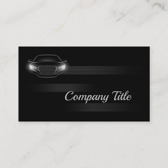 Simple Black Luxury Car Company Business Card (Front)