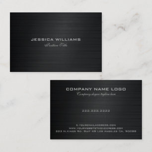Simple Black Metallic Texture Background Business Card