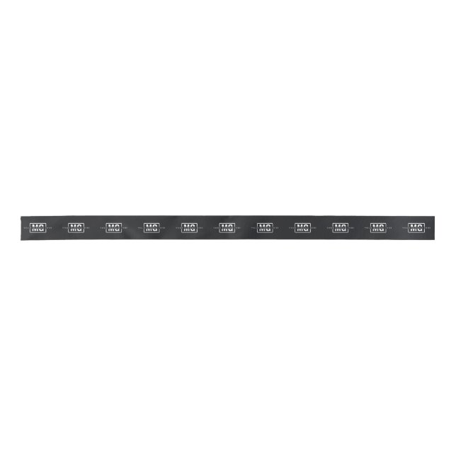 Simple Black Minimal Personalised Monogram Gift Satin Ribbon (Front)