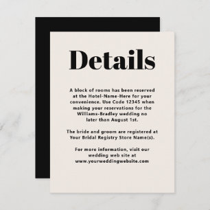 Simple Black Modern Minimalist Details Enclosure Card