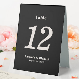 Simple Black Modern Minimalist Table Number