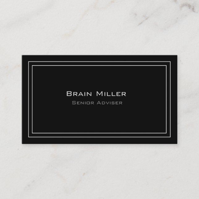 Simple Black Modern Professional Business Card (Front)