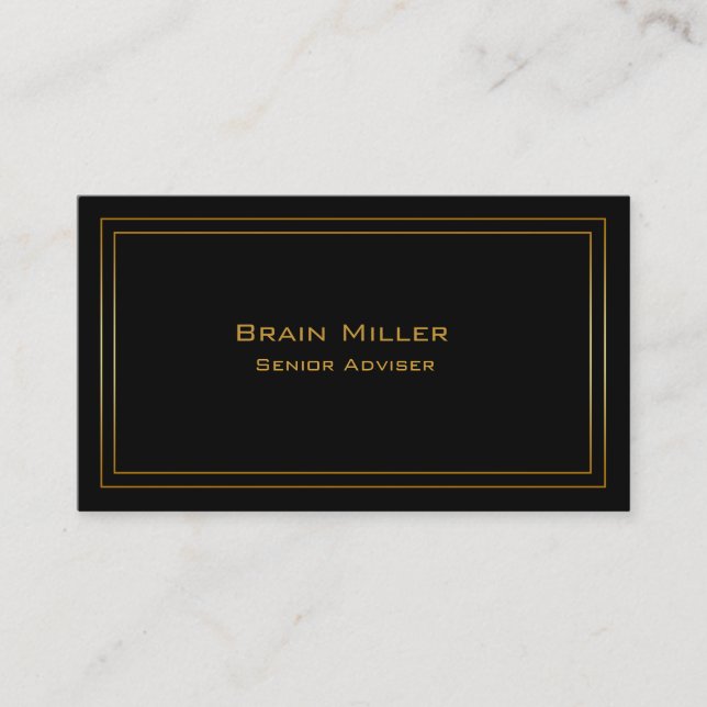Simple Black Modern Professional Business Card (Front)