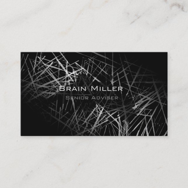 Simple Black Modern Professional Business Card (Front)