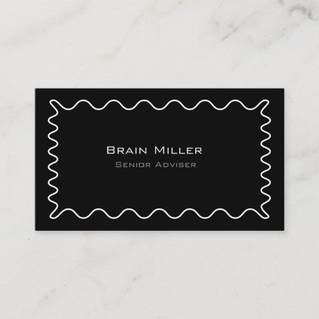 Simple Black Modern Professional Business Card (Front)