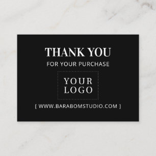 Simple Black Modern Thank you Business Logo Business Card