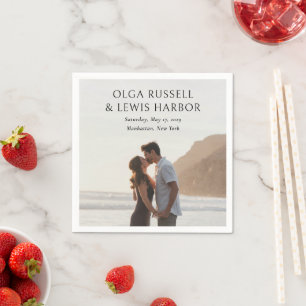 Simple Black Modern Wedding Napkin