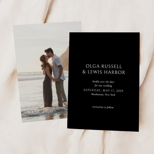 Simple Black Modern Wedding Save The Date (Creator Uploaded)