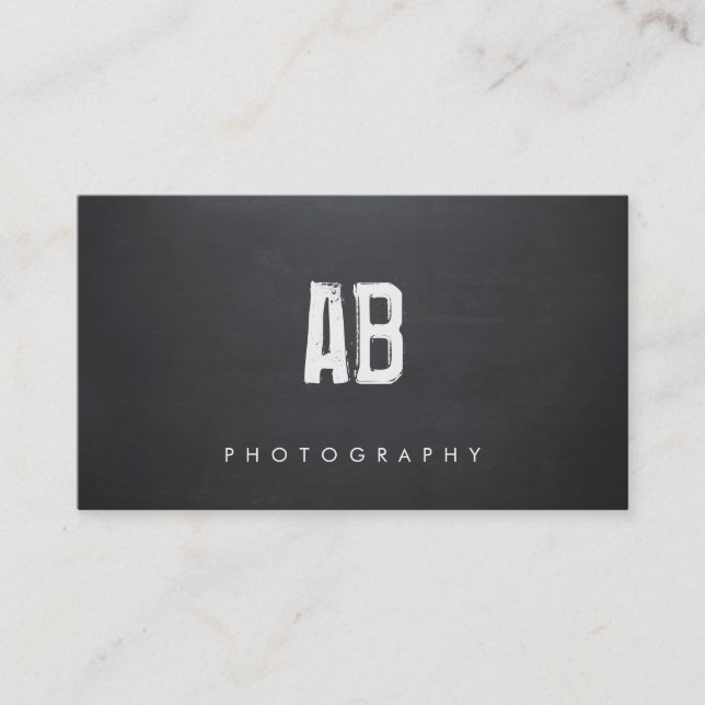 Simple Black Monogram, Cool Hip and Edgy, Business Card (Front)