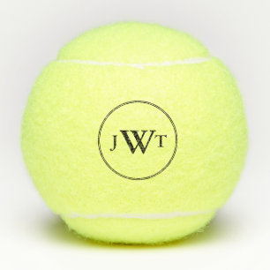 Simple Black Monogram Text Template Tennis Balls