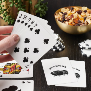 Simple Black Muskox Drawing Playing Cards