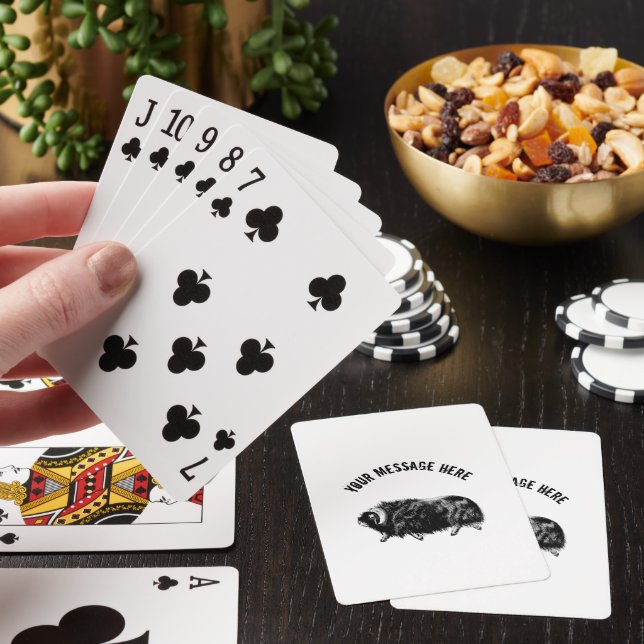 Simple Black Muskox Drawing Playing Cards (In Situ)