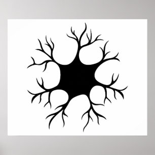 Simple Black Neuron Design Poster