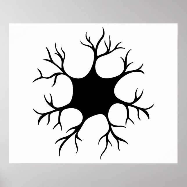 Simple Black Neuron Design Poster (Front)