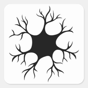 Simple Black Neuron Design Square Sticker