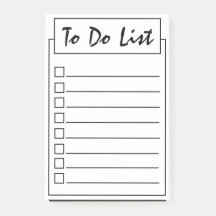 Simple Black On White To Do List  