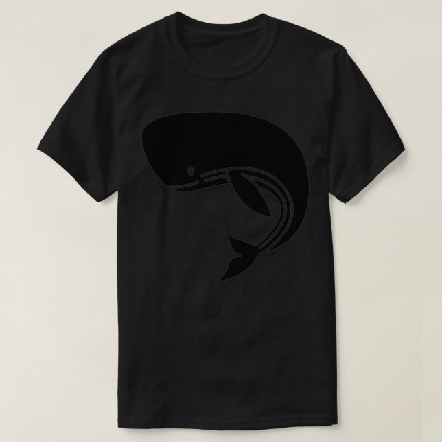 Simple Black on White Whale 27 T-Shirt (Design Front)