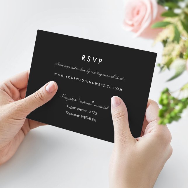 Simple Black Online Rsvp Website Card (Creator Uploaded)
